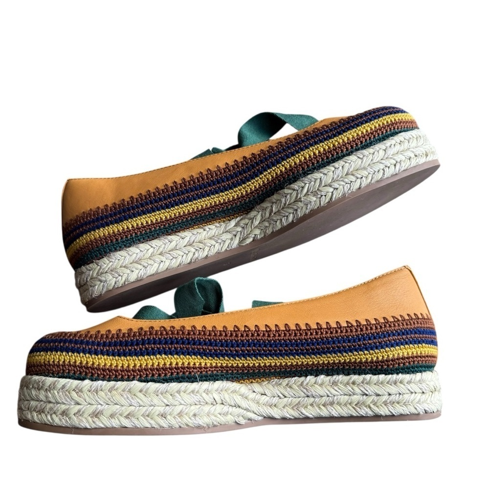 Ulla Johnson - Yelena Crochet Leather Flatform Espadrille Wrap Tie Shoes EU 36 - Picture 10 of 11